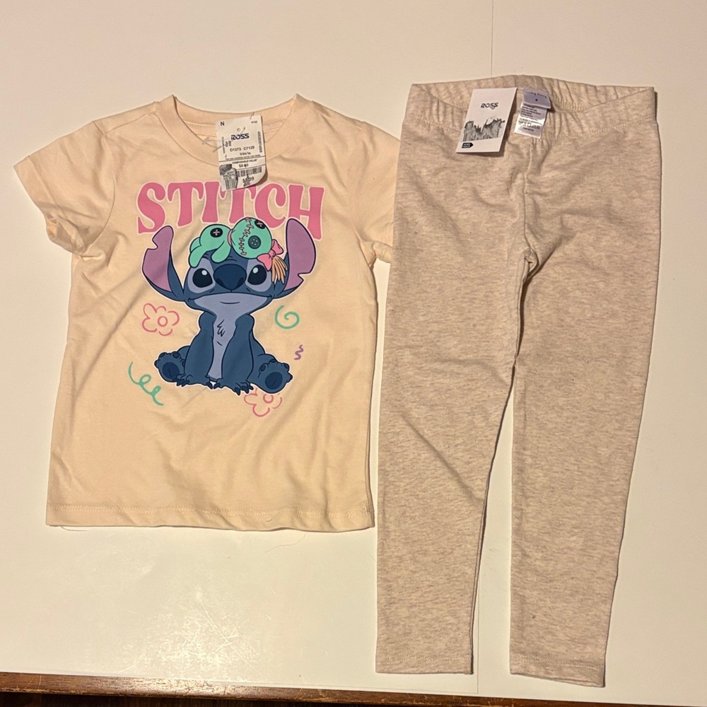 Disney Stitch Kids Pajama Set - Cream and Beige for set
